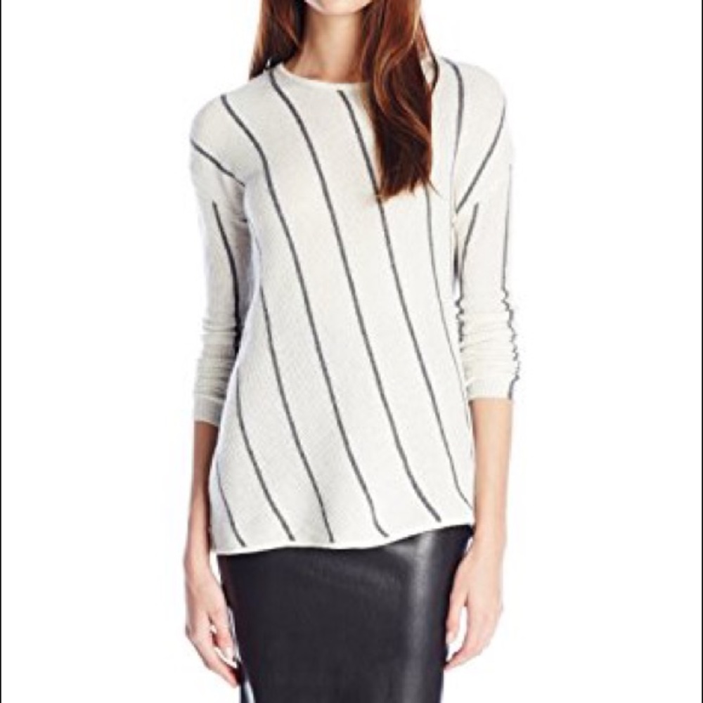 Asymmetrical Stripe Velvet Sweater